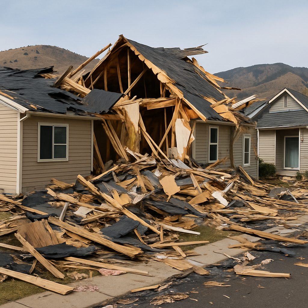 Wind damage to homes in boulder colorado